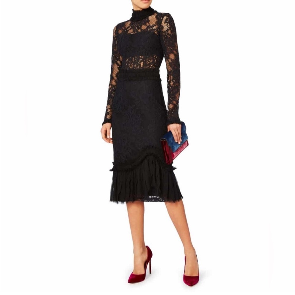 Alexis Anabella Ruched Lace Midi Dress Size XS